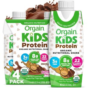 Orgain Organic Kids Dairy 8g Protein Shake, Chocolate, 8.25 oz, 4pk in Kuwait