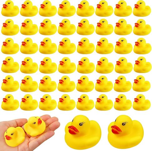 Rubber Ducks Bath Toys 50PCS Mini Ducks Bulk for Kids Baby Shower Decorations Birthday Party Favors Gift Classroom Summer Beach Pool Activity Carnival Game in Kuwait