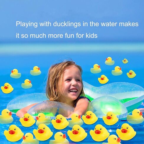 Rubber Ducks Bath Toys 50PCS Mini Ducks Bulk for Kids Baby Shower Decorations Birthday Party Favors Gift Classroom Summer Beach Pool Activity Carnival Game in Kuwait
