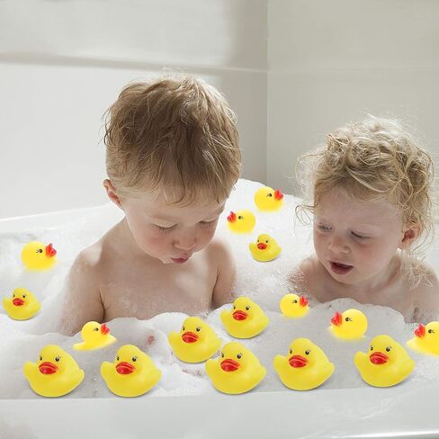 Rubber Ducks Bath Toys 50PCS Mini Ducks Bulk for Kids Baby Shower Decorations Birthday Party Favors Gift Classroom Summer Beach Pool Activity Carnival Game in Kuwait