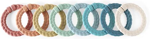 Itzy Ritzy Linking Ring Set – Set of 8 Braided, Rainbow-Colored Versatile Linking Rings – Attach to Baby's Car Seat, Stroller & Activity Gym to Keep Toys Nearby – Rainbow in Kuwait