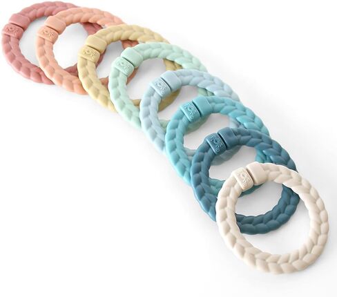 Itzy Ritzy Linking Ring Set – Set of 8 Braided, Rainbow-Colored Versatile Linking Rings – Attach to Baby's Car Seat, Stroller & Activity Gym to Keep Toys Nearby – Rainbow in Kuwait