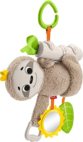 Fisher-Price Baby Stroller Toy Sing & Go Purple Monkey Musical Sensory Plush with Crinkle & Clackers for Newborns from Birth+ in Kuwait