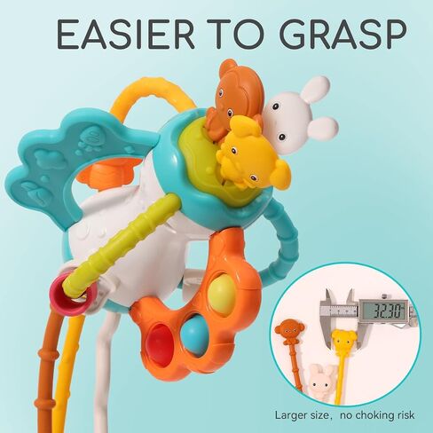Toddlers Airplane Travel Toys Montessori Toys for Babies 6-12-18 Months Boy Girl Sensory Baby Infant Car Seat Toys Essentials Silicone Pull String Newborn 1 2 3 Year Old in Kuwait
