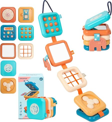 GRESEESM Busy Board Montessori Toy for 1 Year Old Boy Gifts, Travel Toys for Toddler 1-3, Sensory Activity Airplane Essential, Baby Boys Birthday Gift, Easter Basket & Stocking Stuffers in Kuwait
