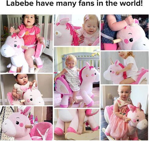 labebe - Baby Rocking Horse, Ride Unicorn, Kid Ride On Toy for 6 Month-3 Year Old, Infant (Boy Girl) Plush Animal Rocker, Toddler/Child Stuffed Ride Toy (Pink) | Kid Ride On Toy in Kuwait