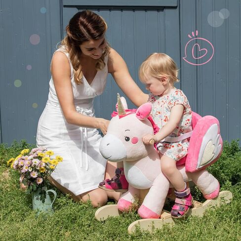 labebe - Baby Rocking Horse, Ride Unicorn, Kid Ride On Toy for 6 Month-3 Year Old, Infant (Boy Girl) Plush Animal Rocker, Toddler/Child Stuffed Ride Toy (Pink) | Kid Ride On Toy in Kuwait