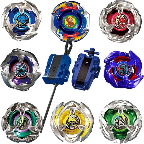 ASVEXKW Battling Set, Spinninning Top Burst Boy Combat Battling Game Set, Spinning & Launchers, Greats Birthday Gift for Boys, 8 & 10 Spinning Tops (08) in Kuwait