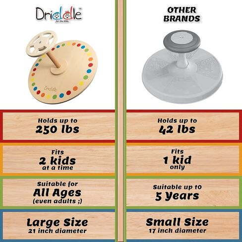 Wooden Spinner Seat - Sit and Spin - Bigger Size - Classic Spinning Activity Toy for Toddlers & Kids All Ages (Patent Pending) in Kuwait