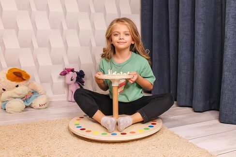 Wooden Spinner Seat - Sit and Spin - Bigger Size - Classic Spinning Activity Toy for Toddlers & Kids All Ages (Patent Pending) in Kuwait