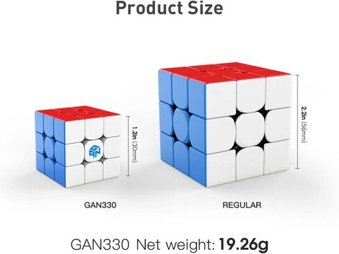 GAN 330 Keychain Cube, 3x3 Mini Key Ring, 3by3 Small Sitckerless Speed Cube, Standard Version, 1.2 Inch in Kuwait