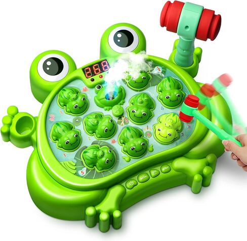 HopeRock Toys for 2 3 4 5 Year Old Boy,Toddler Toys Age 2-4, Whack A Frog Game,with 5 Modes,45 Levels,9 Music Spray and Light-up, Baby Toy Gifts for Early Learning, Birthday Gift for Toddler Boy Toys in Saudi Arabia