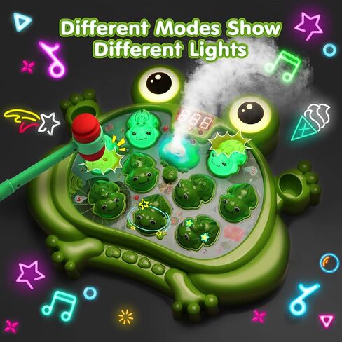 HopeRock Toys for 2 3 4 5 Year Old Boy,Toddler Toys Age 2-4, Whack A Frog Game,with 5 Modes,45 Levels,9 Music Spray and Light-up, Baby Toy Gifts for Early Learning, Birthday Gift for Toddler Boy Toys in Saudi Arabia