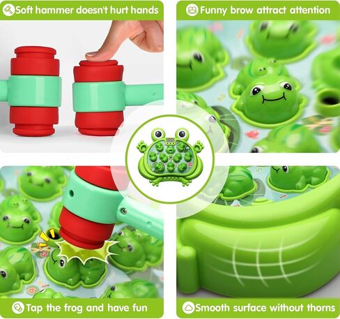HopeRock Toys for 2 3 4 5 Year Old Boy,Toddler Toys Age 2-4, Whack A Frog Game,with 5 Modes,45 Levels,9 Music Spray and Light-up, Baby Toy Gifts for Early Learning, Birthday Gift for Toddler Boy Toys in Saudi Arabia