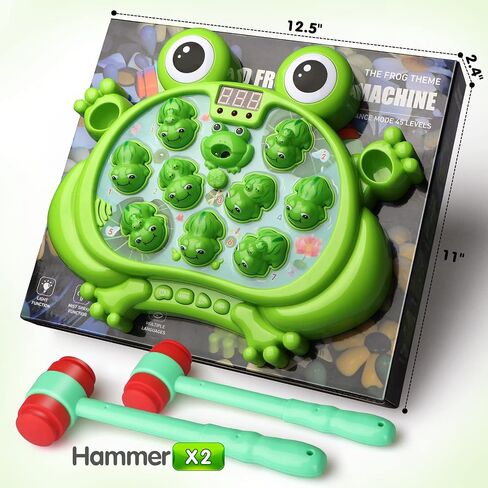 HopeRock Toys for 2 3 4 5 Year Old Boy,Toddler Toys Age 2-4, Whack A Frog Game,with 5 Modes,45 Levels,9 Music Spray and Light-up, Baby Toy Gifts for Early Learning, Birthday Gift for Toddler Boy Toys in Saudi Arabia