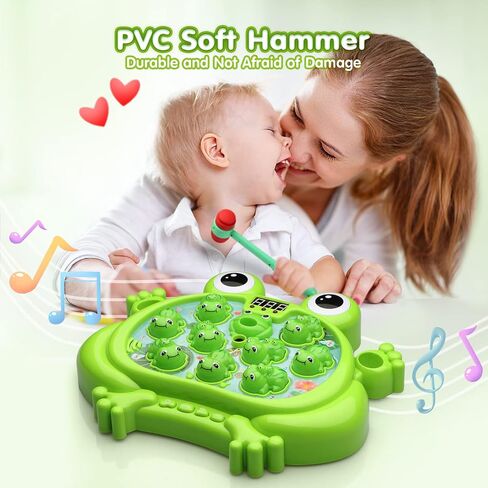 HopeRock Toys for 2 3 4 5 Year Old Boy,Toddler Toys Age 2-4, Whack A Frog Game,with 5 Modes,45 Levels,9 Music Spray and Light-up, Baby Toy Gifts for Early Learning, Birthday Gift for Toddler Boy Toys in Saudi Arabia