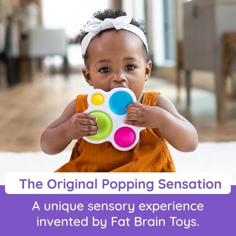Fat Brain Toys dimpl, Original Silicone Popper Baby Toy | Tactile fidget toy for babies and toddlers aged 10 months+. Compact design with a rigid frame. Sized for travel. in Kuwait