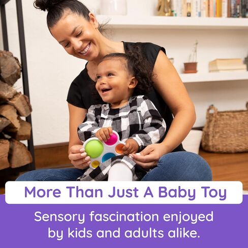 Fat Brain Toys dimpl, Original Silicone Popper Baby Toy | Tactile fidget toy for babies and toddlers aged 10 months+. Compact design with a rigid frame. Sized for travel. in Kuwait