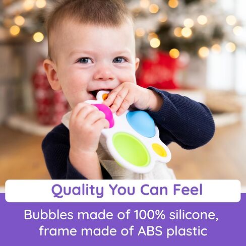 Fat Brain Toys dimpl, Original Silicone Popper Baby Toy | Tactile fidget toy for babies and toddlers aged 10 months+. Compact design with a rigid frame. Sized for travel. in Kuwait