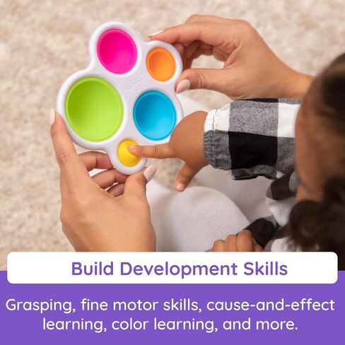 Fat Brain Toys dimpl, Original Silicone Popper Baby Toy | Tactile fidget toy for babies and toddlers aged 10 months+. Compact design with a rigid frame. Sized for travel. in Kuwait