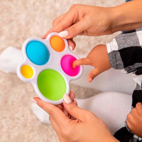 Fat Brain Toys dimpl, Original Silicone Popper Baby Toy | Tactile fidget toy for babies and toddlers aged 10 months+. Compact design with a rigid frame. Sized for travel. in Kuwait