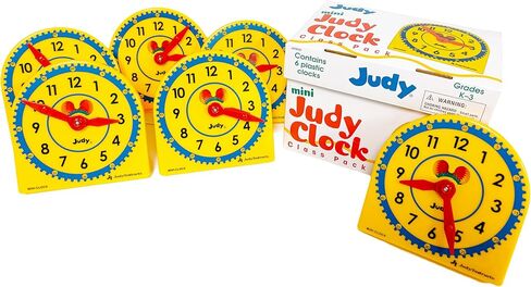 Carson Dellosa 13" x 12" Judy Clock, Learn to Tell Time with Color Coded Clock Hands, Analog Time Telling for Kids, Hands-On Learning Education Classroom and Homeschool Supplies in Kuwait