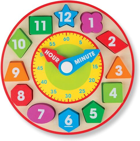 Melissa & Doug Shape Sorting Clock - Wooden Educational Toy in Kuwait