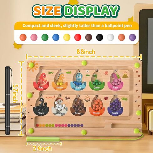 Busy Board Travel toys for Toddlers Kids, Montessori Toys Magnetic Color and Number Maze Puzzle, Dinosaur Learning Education Toys for Fine Motor Skills,Airplane Car Travel Activities Essential (Small) in Kuwait