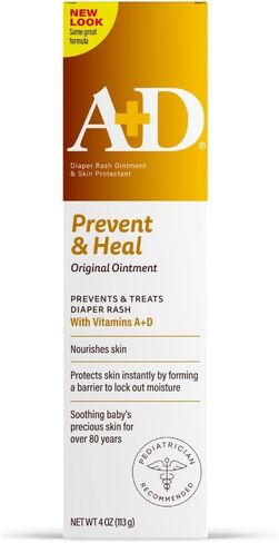 A+D Original Diaper Rash Ointment Prevents & Treats Diaper Rash, Moisturizing Skin Protectant with Vitamins A & D, Healing Skin Ointment for Dry and Cracked Skin 4oz in Kuwait