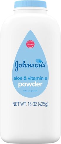 Johnson's Baby Powder with Naturally Derived Cornstarch, Aloe & Vitamin E for Delicate Skin, Hypoallergenic, Free of Parabens, Phthalates & Dyes for Gentle Baby Skin Care, 15 oz in Kuwait