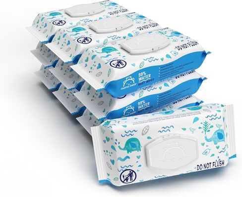 Amazon Brand - Mama Bear 99% Water Baby Wipes, Hypoallergenic, Fragrance Free,72 Count (Pack of 6) in Kuwait