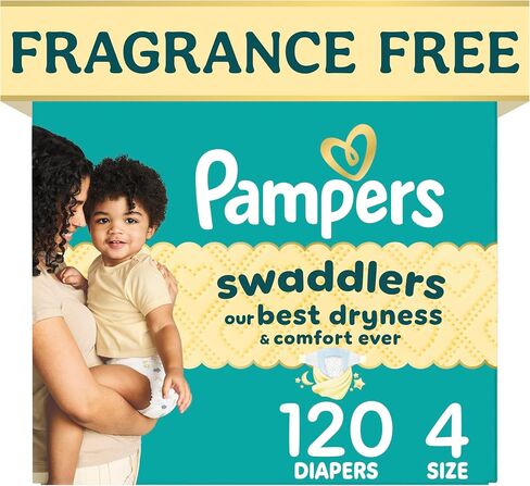 Pampers Swaddlers Diapers, Size 5 (20-37 lbs), 132 Count, Fragrance Free, Hypoallergenic, Absorbent, Pediatrician Recommended, Skin Safe in Kuwait