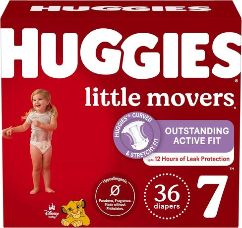 Huggies Little Movers Diapers Size 8, 76 Count (2 Packs of 38) in Kuwait