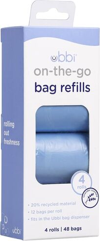 Ubbi On The Go Waste Disposal Bags Refills Value Pack, Lavender Scented, 12 Roll Refills, Baby On The Go Essentials in Kuwait