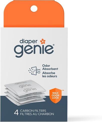 Diaper Genie Carbon Filter (4-Pack) | Diaper Pail Odor Eliminator & Deodorizer | Compatible with the Diaper Genie Complete and Expressions Pail in Kuwait