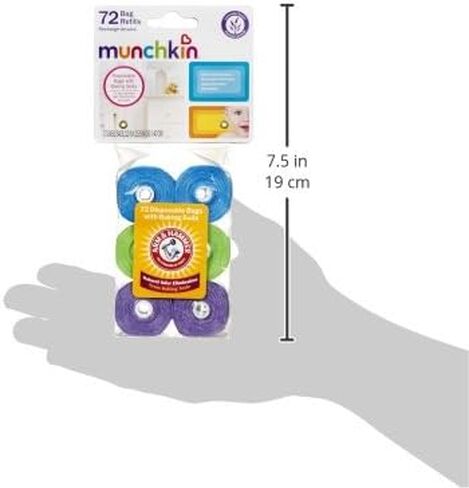 Munchkin® Arm and Hammer Diaper Bag Refills, 6 Pack, 72 Lavender Scented Bags in Kuwait
