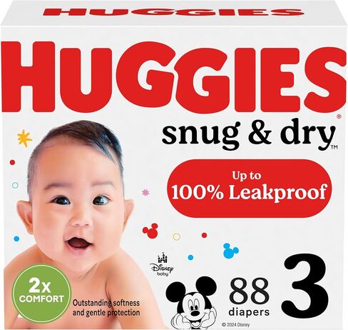 Huggies Size 1 Diapers, Snug & Dry Newborn Diapers, Size 1 (8-14 lbs), 44 Count, Packaging May Vary in Kuwait