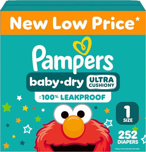 Pampers Diapers - Baby Dry - Size 1, 120 Count, Absorbent Disposable Infant Diaper (Packaging May Vary) in Kuwait