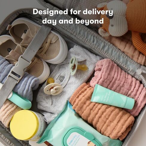 Frida Mom 30pc Pre-Packed Hospital & Diaper Bag Essentials Gift Set, Includes Labor, Postpartum, & Newborn Grooming Kit in One, Easy to Organize with Removable Toiletry Bags, & Suitcase Strap in Kuwait