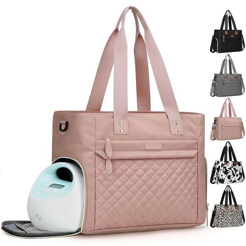 Pritent Baby Diaper Bag Tote,Waterproof Maternity Breast Pump Bags for Mom | Mommy Maternity Bag with 14'' Laptop Sleeve,Waterproof, Travel Baby Bag for Boys & Girls, Hospital Labor and Delivery(Black) in Saudi Arabia