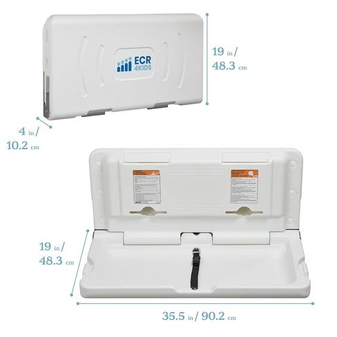 ECR4Kids Horizontal Wall-Mounted Diaper Changing Station, Baby Changer, Grey Speckled in Kuwait
