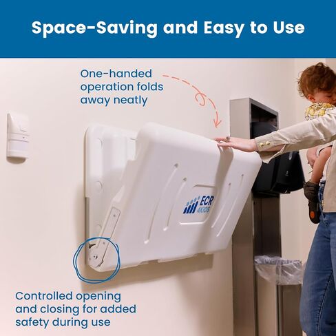 ECR4Kids Horizontal Wall-Mounted Diaper Changing Station, Baby Changer, Grey Speckled in Kuwait