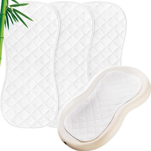 Moonsea Quilted Thicker Changing Pad Liners White, 3 Pack | Waterproof, Fit for Changing Table Liners are Warm On a Baby's Back Non-Slip Design Reusable Pads Machine Washable in Kuwait