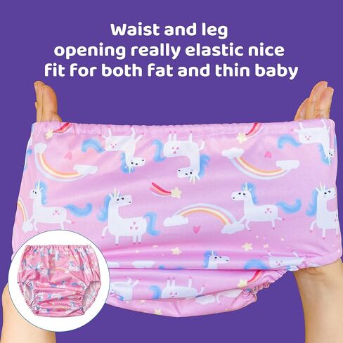 BISENKID Waterproof Diaper Cover for Plastic Pants for Toddlers Good Elastic Plastic Underwear for Toddlers Girls 3t in Kuwait