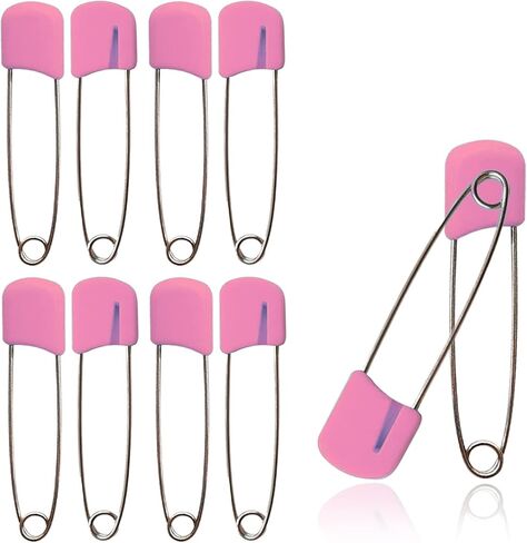 Lxnoap 10 pcs Cloth Diaper Pins Stainless Steel Traditional Safety Pin (Pink) in Kuwait