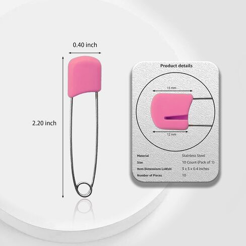 Lxnoap 10 pcs Cloth Diaper Pins Stainless Steel Traditional Safety Pin (Pink) in Kuwait