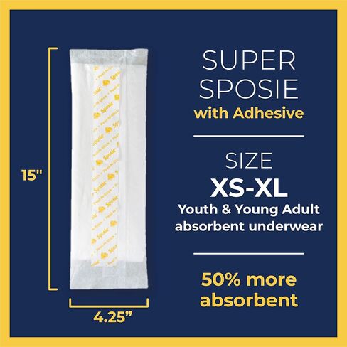 Super Sposie Booster Pads, Max Absorbency for Nighttime Diapers, Use with Overnight Diapers Size 5+, Incontinence Protection in Kuwait