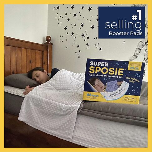 Super Sposie Booster Pads, Max Absorbency for Nighttime Diapers, Use with Overnight Diapers Size 5+, Incontinence Protection in Kuwait