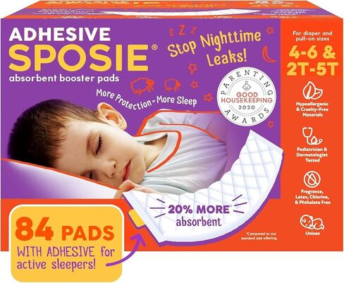 Sposie Diaper Booster Pads with Adhesive, fits Diaper Sizes 2T-5T, Baby Diaper Pads Inserts Overnight, Diaper Liners for Nighttime Diapers, Overnight Diapers, 28 ct/ in Kuwait