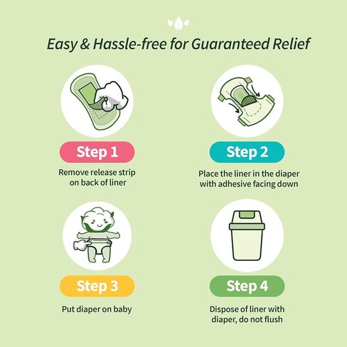 Organyc 100% Certified Organic Cotton Baby Diaper Liner for Sensitive Skin, Fits All Brands and Sizes Diapers Except New Born, 20 Count in Kuwait